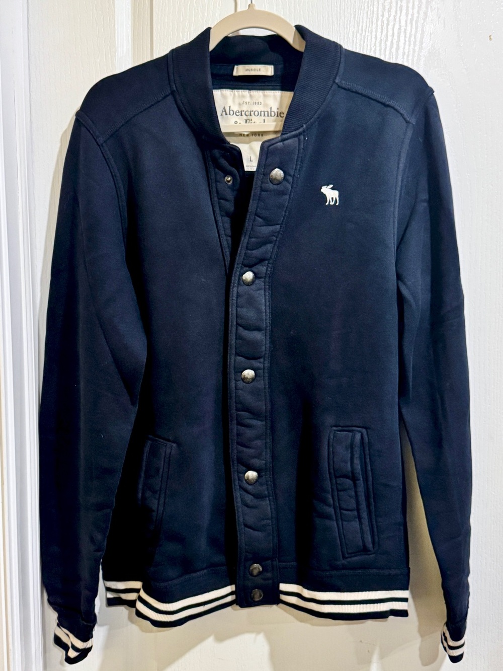 Abercrombie & Fitch Y2K Era Muscle Fit Varsity Bomber Jacket Men’s Large